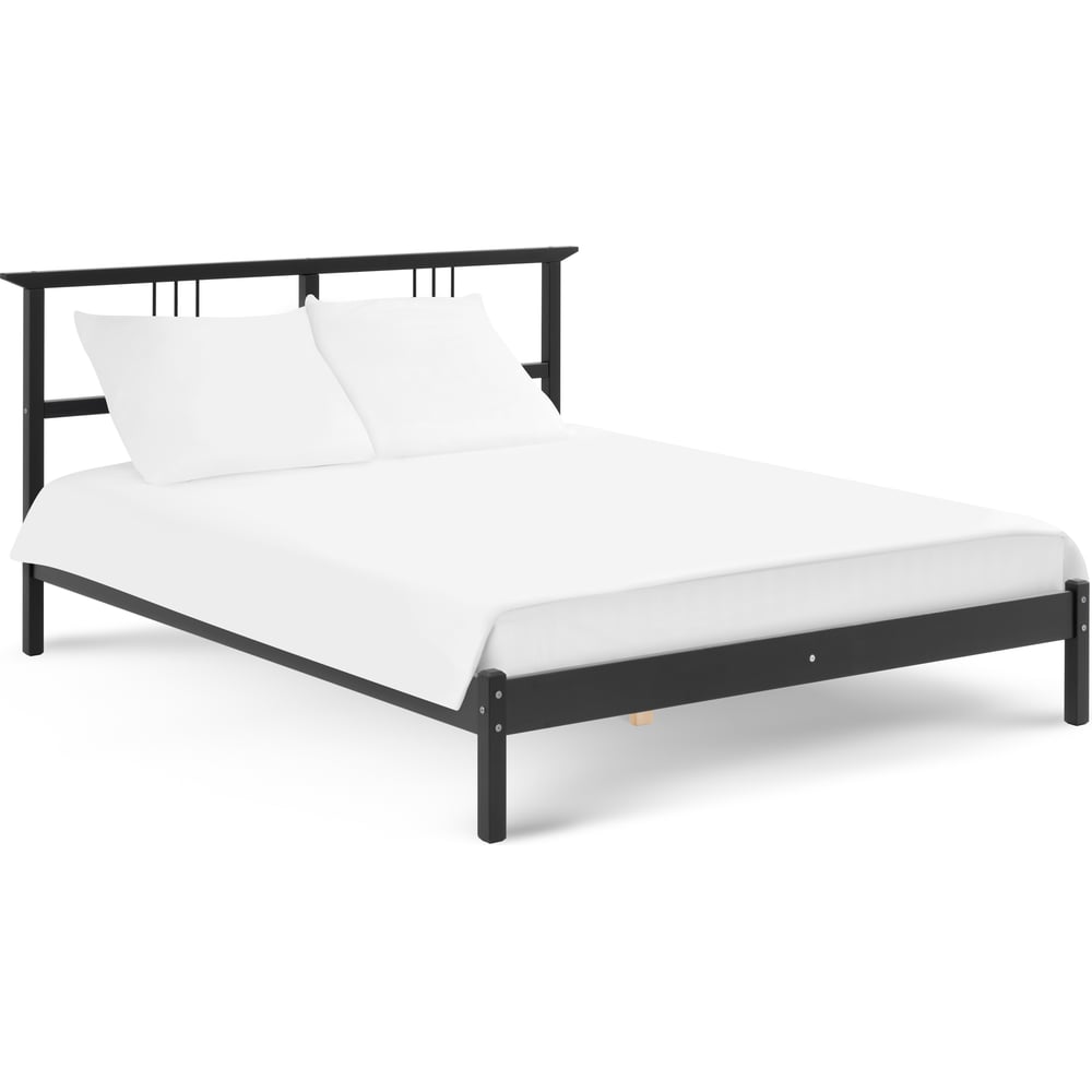 Изображение товара Кровать Лузалес ВОЙВЫВ 160x200 черный скандинавский стиль из массива сосны