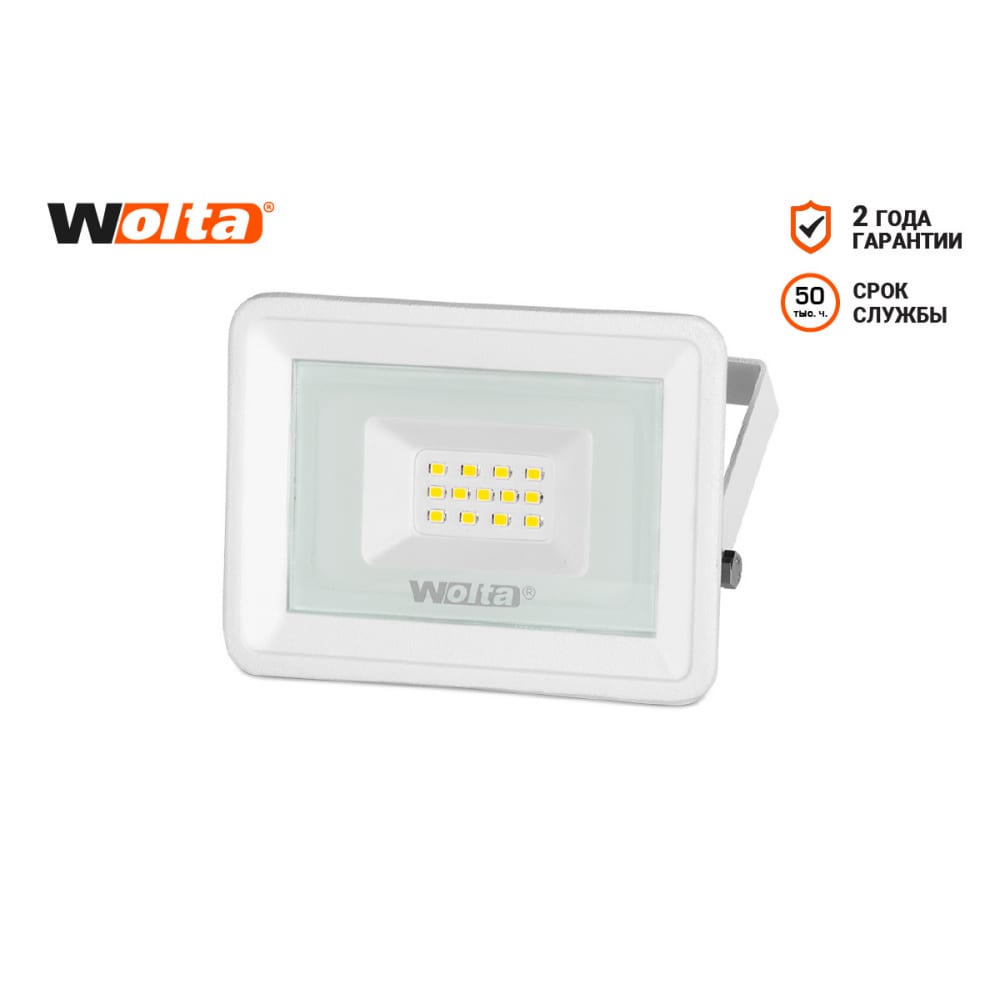 фото Светодиодный прожектор wolta, 5700k, 10 w smd, ip 65, цвет белый, слим wfl-10w/06w