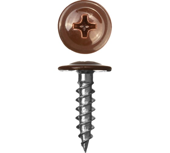 Изображение товара Саморез по металлу с пресс-шайбой Саморезик 4,2х16 RAL8017 кор. шоколад острый 200шт DGV-4,2/16-200-RAL8017