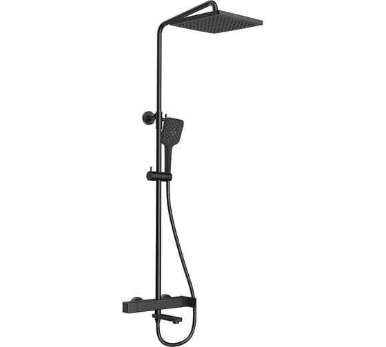 Изображение товара Душевая стойка VINCEA Cube с изливом, черный VSFS-1C1MB