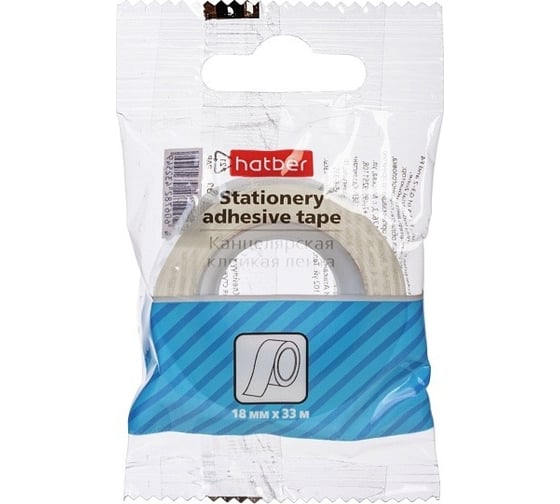 Изображение товара Канцелярская клейкая лента Hatber 18 мм х 33 м, в пакете, 35 шт. в упаковке 073599