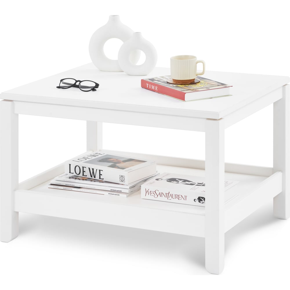 Изображение товара Журнальный стол Лузалес КОДЗУВ 75x60 белый из массива сосны