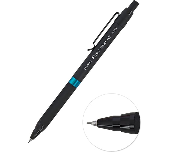 Изображение товара Механический карандаш Penac protti prd 107 0,7 мм, hb, корпус черный/синий MP020703-GC7