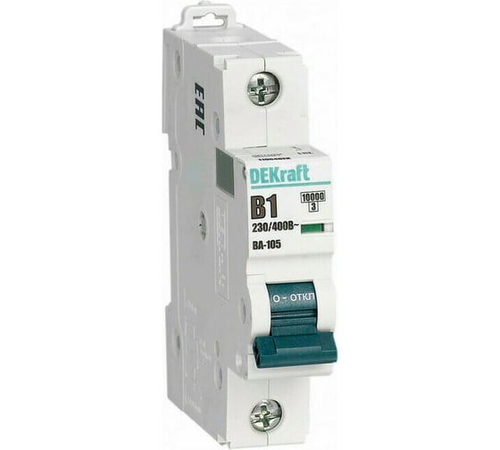 Изображение товара Автоматический выключатель DEKraft ВА-105 1P, 1A, характеристика B, 10кА 13100DEK