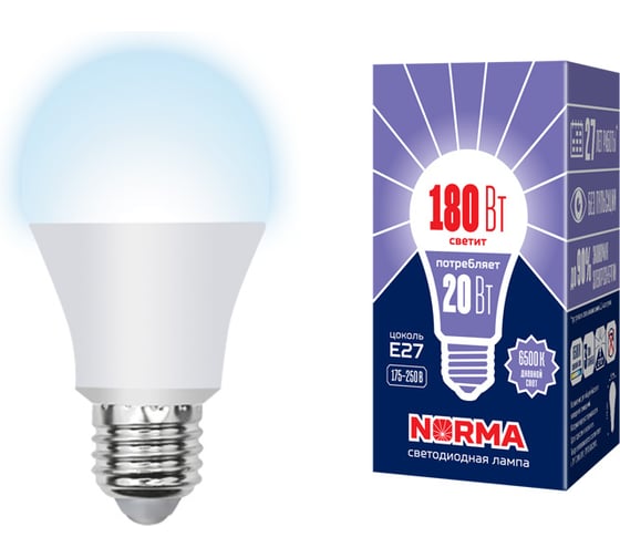 Изображение товара Светодиодная лампа Volpe LED-A65-20W/DW/E27/FR/NR . Форма A, матовая. UL-00004028