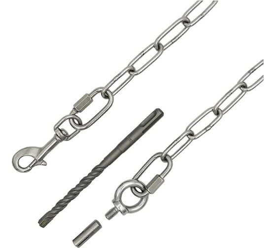 Изображение товара Привязочная нержавеющая цепь для крупных пород собак KREPFIELD с креплением в бетон, 4 м KF407-4