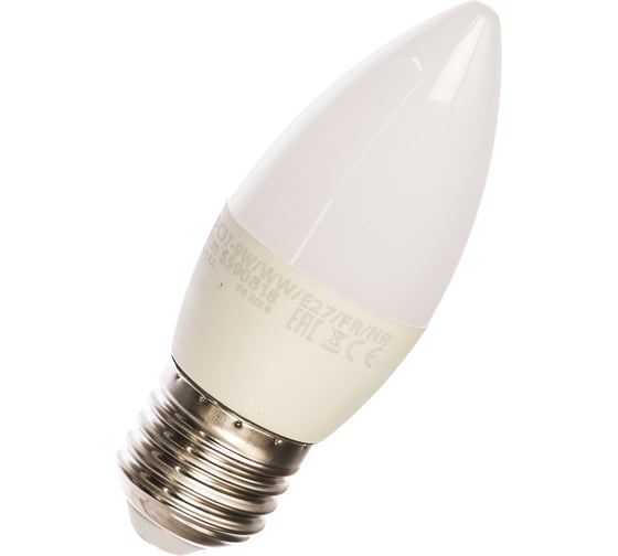 Изображение товара Светодиодная лампа Volpe LED-C37-9W/WW/E27/FR/NR. Форма свеча, матовая. UL-00003807