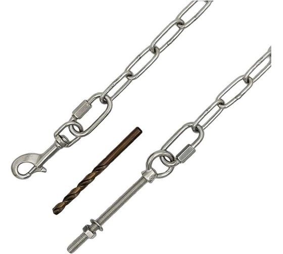 Изображение товара Привязочная нержавеющая цепь для крупных пород собак KREPFIELD со сквозным креплением, 10 м KF406-10