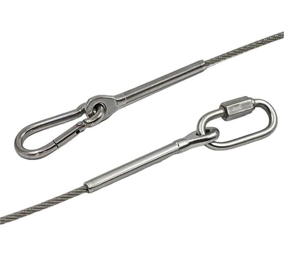 Изображение товара Тросовый комплект для подвешивания KREPFIELD kf102 нерегулируемый, нержавеющая сталь а4 aisi 316, 8 м KF102-8