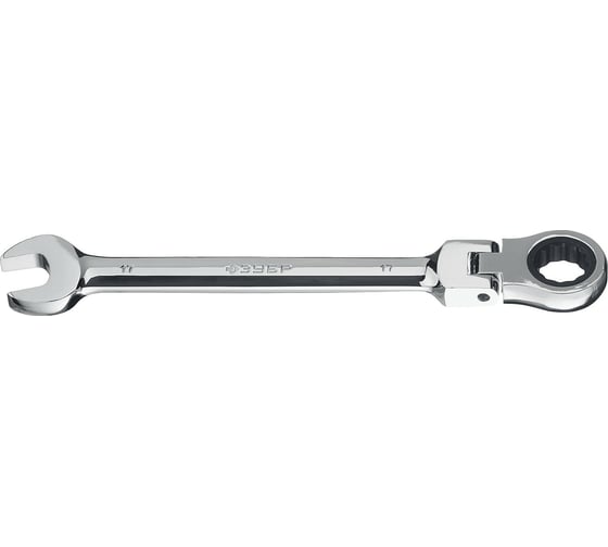 Изображение товара Комбинированный гаечный ключ трещоточный шарнирный Зубр ПРОФЕССИОНАЛ 27101-17
