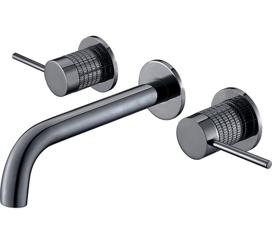 Изображение товара Смеситель для раковины VINCEA Groove встраиваемый, вороненая сталь VBFW-4G1GM