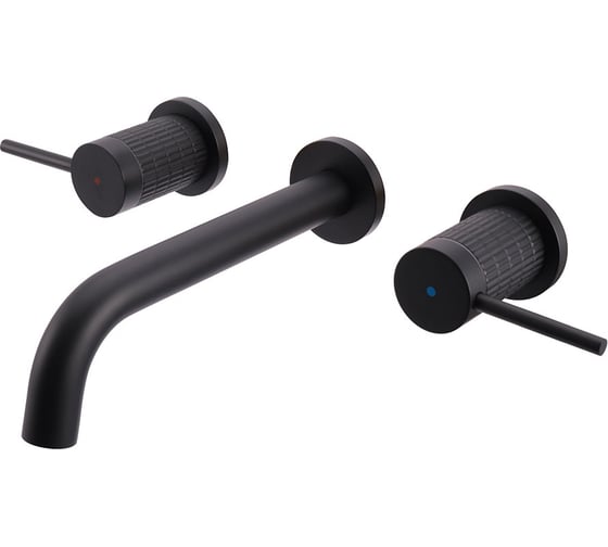 Изображение товара Смеситель для раковины VINCEA Groove встраиваемый, черный VBFW-4G1MB