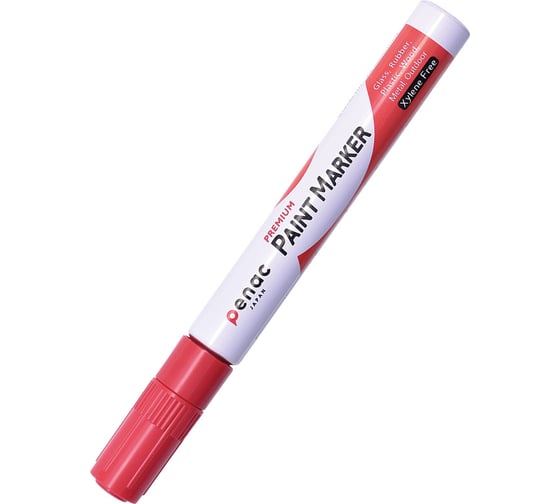 Изображение товара Промышленный универсальный маркер для разных поверхностей Penac 2-4 мм, красный, блистер OT0140-RD/B