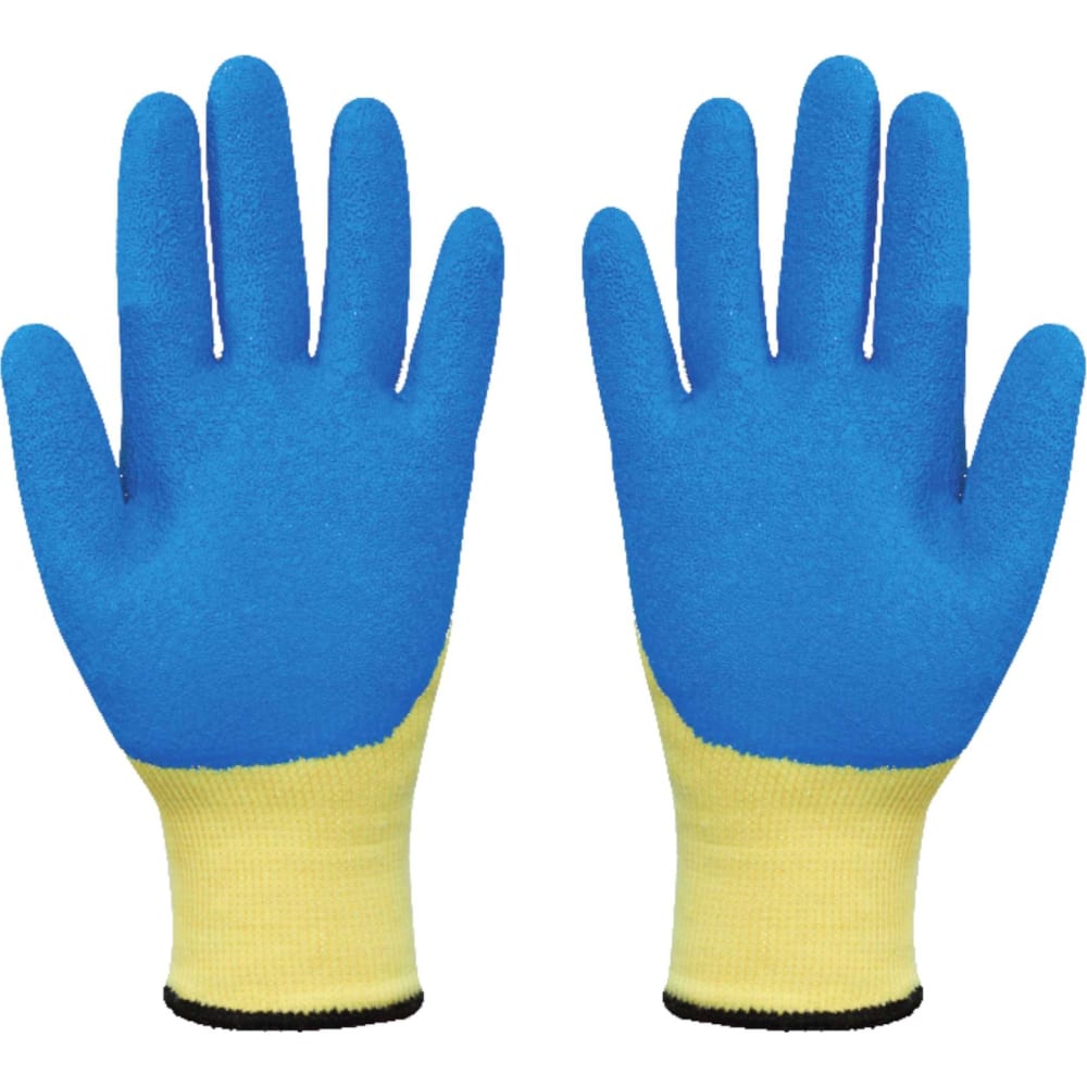 Перчатки стекольщика WINWIN, цвет синий/желтый, размер 10