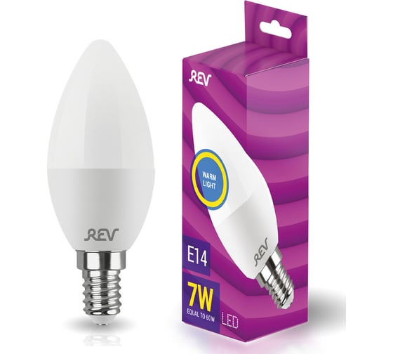 Изображение товара Лампа REV сд C37 Е14 7W, 2700K, теплый свет 32349 5