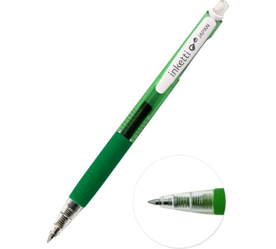Изображение товара Ручка гелевая автоматическая inketti 0,5мм зеленая 1шт в блистере Penac BA3601-04/B