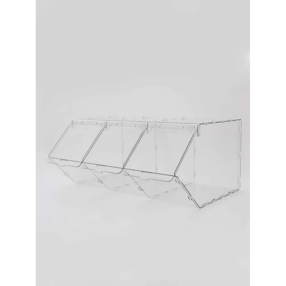 Изображение товара Диспенсер для хранения CRYSTAL-BOX на 3 лотка прозрачный фигурный пластик