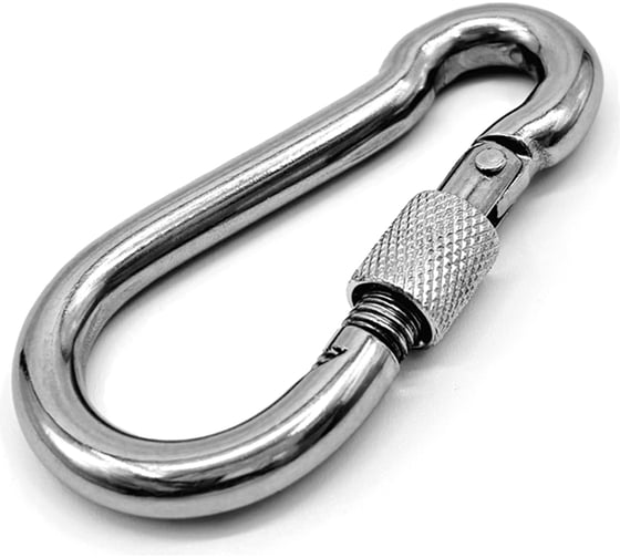 Изображение товара Нержавеющий карабин KREPFIELD 5x50 art 814594 а4 c резьбовой предохранительной втулкой 10 шт. 814594А4КАРАБИН5Х50-10