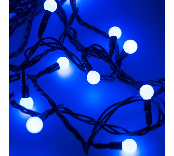 Изображение товара Светодиодная гирлянда Ardecoled ARD-BALL-CLASSIC-D13-5000-BLACK-50LED BLUE 025564