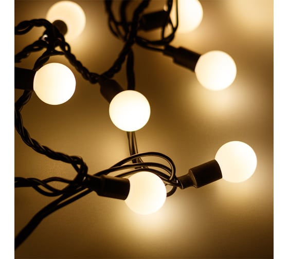 Изображение товара Светодиодная гирлянда Ardecoled ARD-BALL-CLASSIC-D23-10000-BLACK-80LED WARM 025617