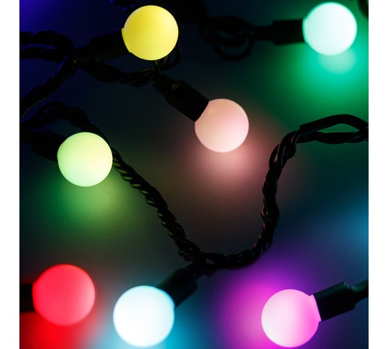 Изображение товара Светодиодная гирлянда Ardecoled ARD-BALL-CLASSIC-D23-10000-BLACK-80LED RGB 025619