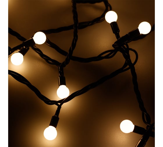 Изображение товара Светодиодная гирлянда Ardecoled ARD-BALL-CLASSIC-D13-5000-BLACK-50LED WARM 025566