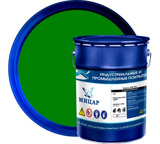 Изображение товара Фасадная краска Мицар ХВ-161 5 кг, зелёный УТ000012973