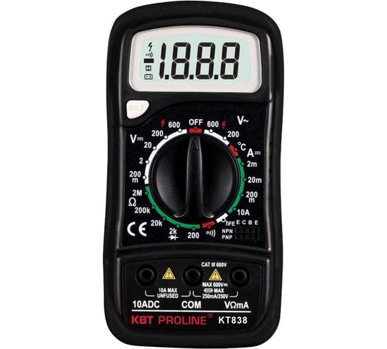Изображение товара Цифровой мультиметр КВТ KT 838 PROLINE 79128