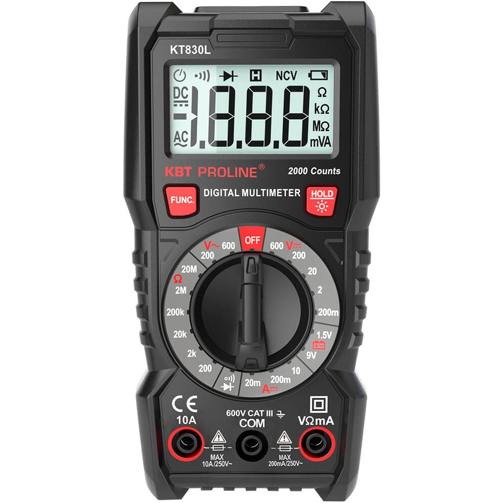 Изображение товара Цифровой мультиметр КВТ KT 830L PROLINE 79127 Изображение товара Цифровой мультиметр КВТ KT 830L PROLINE 79127