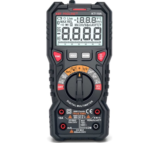 Изображение товара Цифровой мультиметр КВТ KT 118A PROLINE 79126