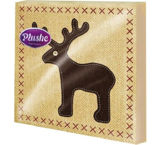 Изображение товара Бумажные салфетки EUROHOUSE 33х33 см 2-слойные, 15 шт. фетровый олень нг 16014