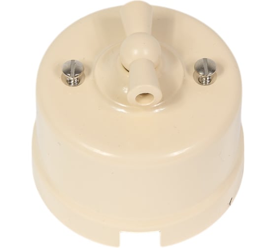 Изображение товара Выключатель Bironi Лизетта двухклавишный поворотный пластик цвет Песочное золото B1-202-24