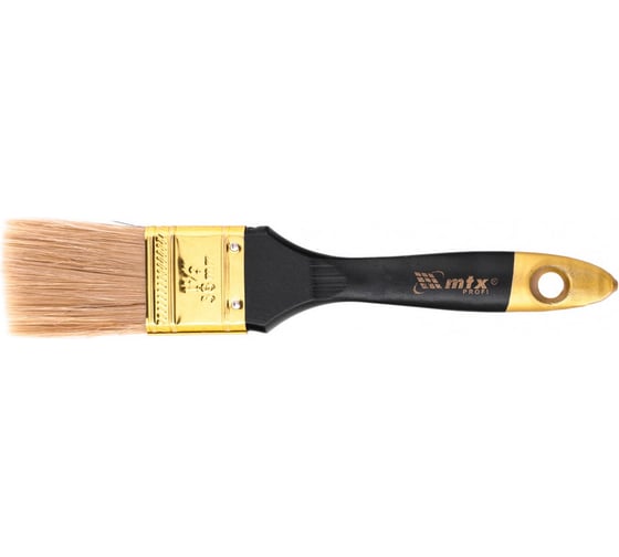 Изображение товара Плоская кисть MTX Профи 1,5", натуральная щетина, деревянная ручка 83151