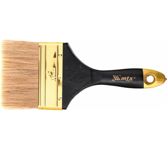 Изображение товара Плоская кисть MTX Профи 4", натуральная щетина, деревянная ручка 83155