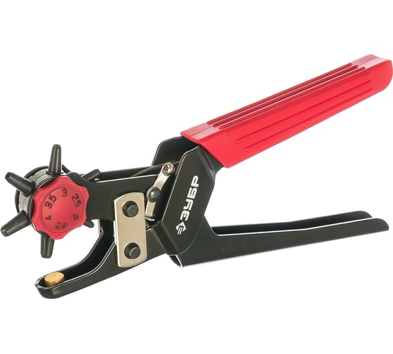 Изображение товара Револьверный дырокол для кожи, усиленный, 6-в-1, 2-4,5мм Зубр "МАСТЕР" 22945