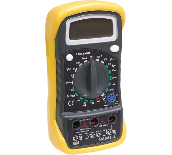 Изображение товара Цифровой мультиметр IEK Master MAS838L TMD-3L-838