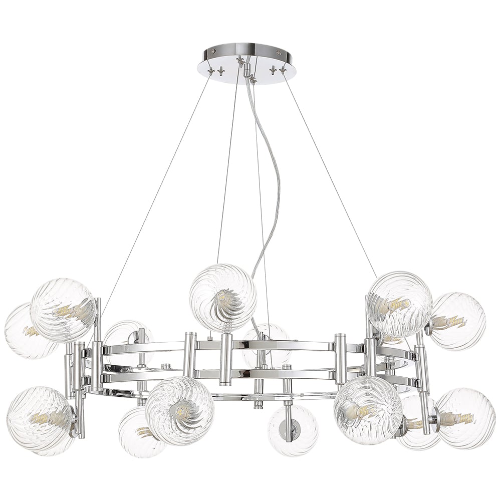 Изображение товара Подвесная люстра Crystal lux LUXURY SP16 CHROME с 16 светодиодами арт-деко