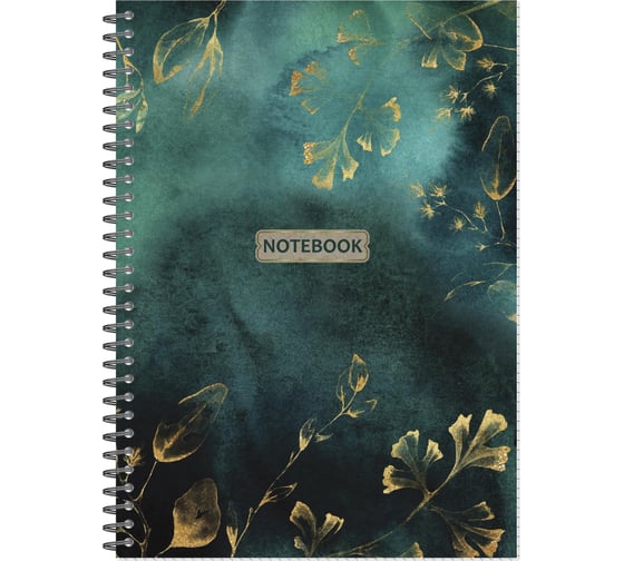 Изображение товара Бизнес-тетрадь Attache Selection А4 96 листов, floral клетка, спираль, мелованный картон, зеленый 1834215