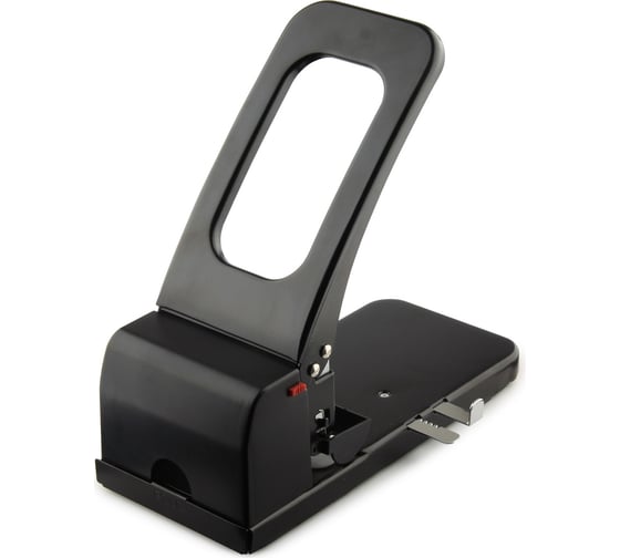 Изображение товара Дырокол WORKMATE 100 л, метал.корпус, с выдвижной линейкой, черный 14-6377