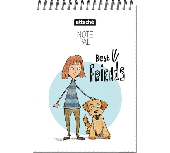 Изображение товара Блокнот Attache А5 60 листов, клетка, гребень,тверд.подложка, персона 1657536