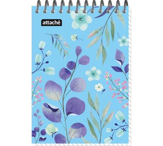 Изображение товара Блокнот Attache А6,40 листов, клетка,гребень цветы, в ассортименте 1657538