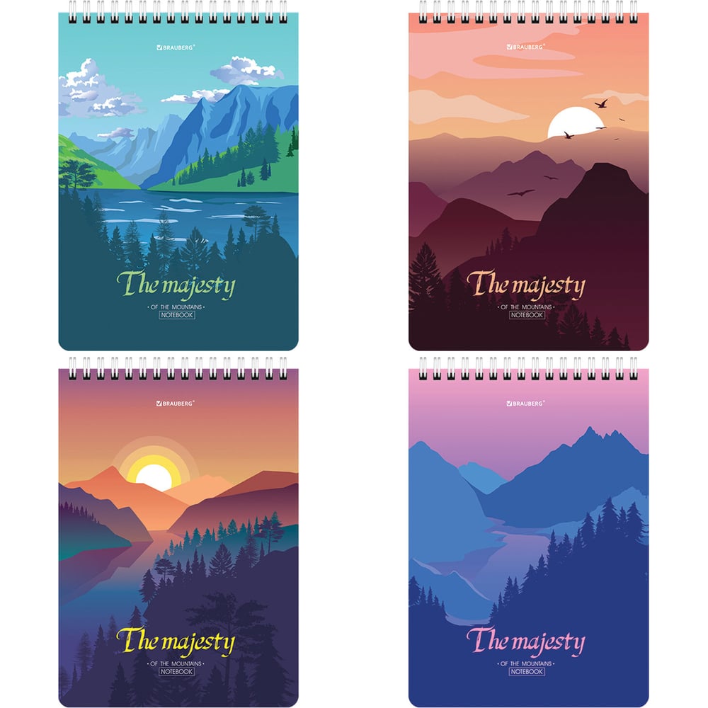 Изображение товара Блокнот BRAUBERG А5 Majesty 80 листов гребень картон клетка