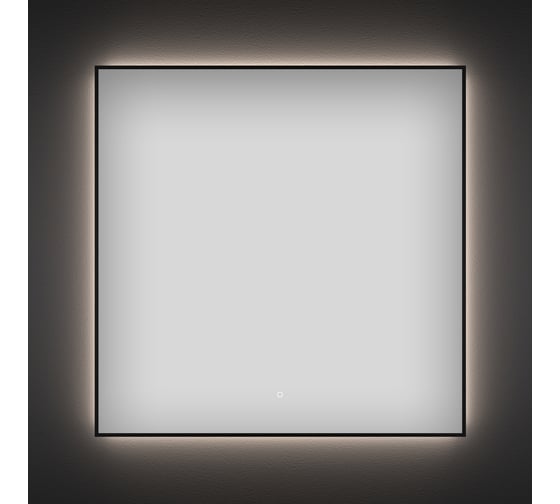 Изображение товара Настенное декоративное зеркало с подсветкой и тонким черным матовым контуром Wellsee 7 Rays' Spectrum Квадратное 65 х 65 см, для ванной и прихожей 172200360