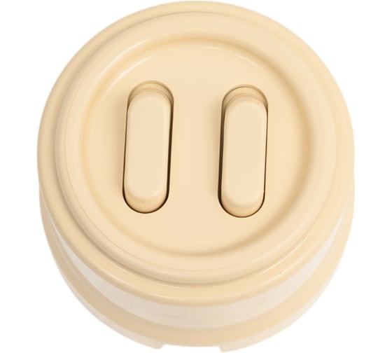 Изображение товара Выключатель Bironi Лизетта двухклавишный пластик цвет Песочное золото B1-222-24