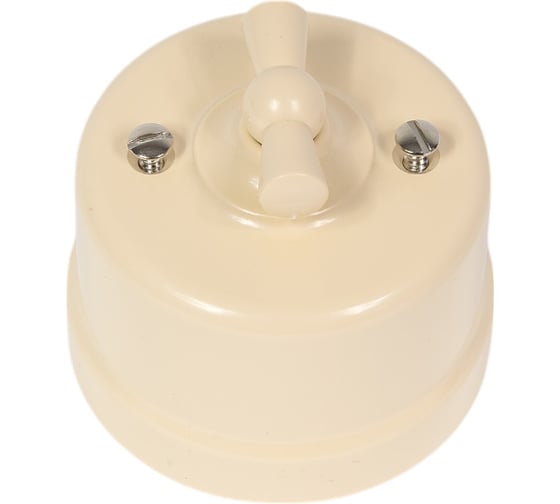 Изображение товара Выключатель Bironi Лизетта одноклавишный поворотный пластик цвет Песочное золото B1-200-24