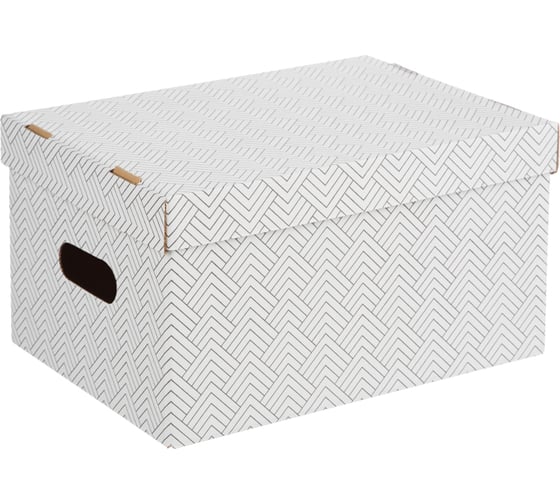 Изображение товара Короб для хранения Attache графит 340x250x180 усиленное дно ккд-2,белый, 3 шт 1824729