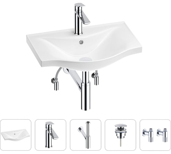 Изображение товара Раковина для ванной Wellsee Bisouв наборе 5 в 1 201005156