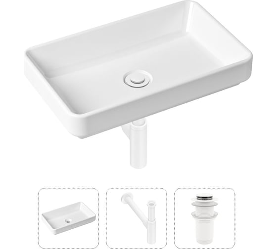 Изображение товара Накладная раковина для ванной Lavinia Boho Bathroom Sink Slim в комплекте 3 в 1 21520151