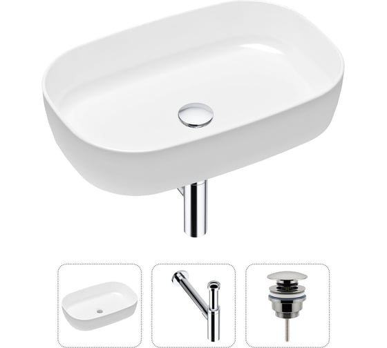 Изображение товара Накладная раковина для ванной Lavinia Boho Bathroom Sink Slim в комплекте 3 в 1 21520090