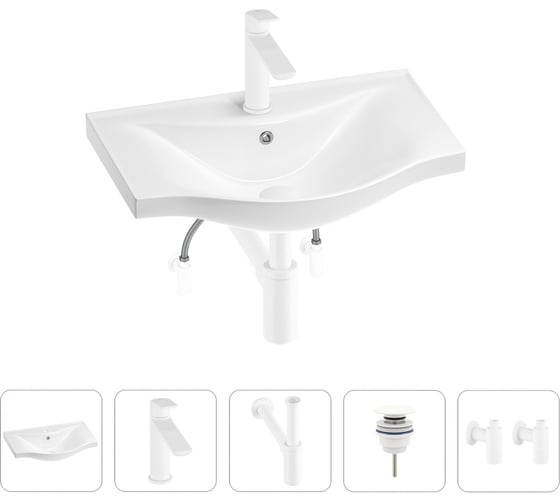 Изображение товара Раковина для ванной Wellsee Bisouв наборе 5 в 1 201005130